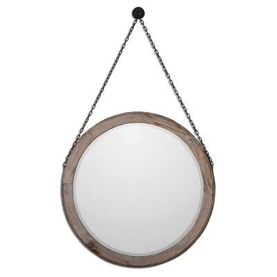 Round Wood Wall Mirror