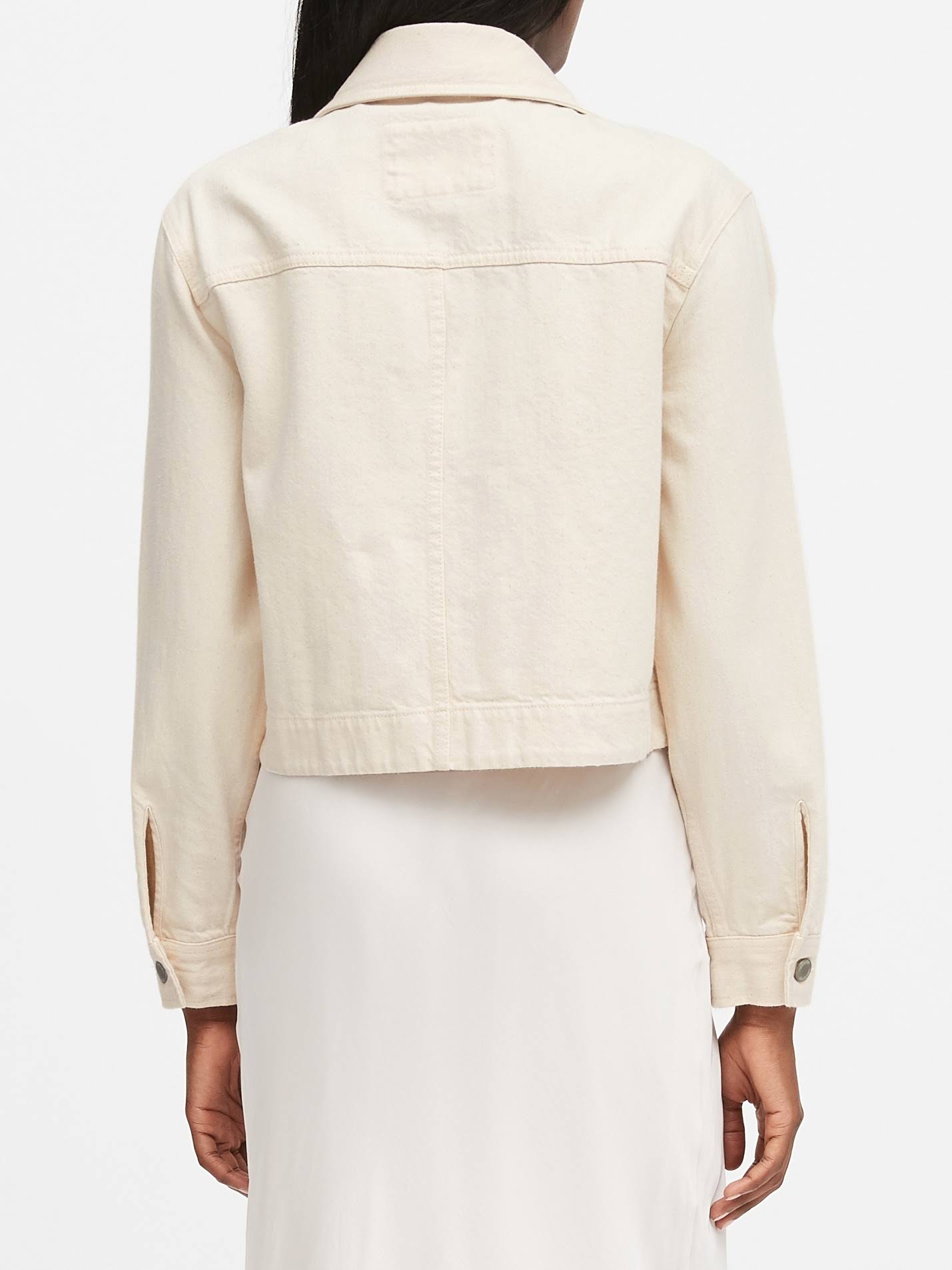 Banana Republic Women's Cropped Utility Jacket Ecru White Size XS