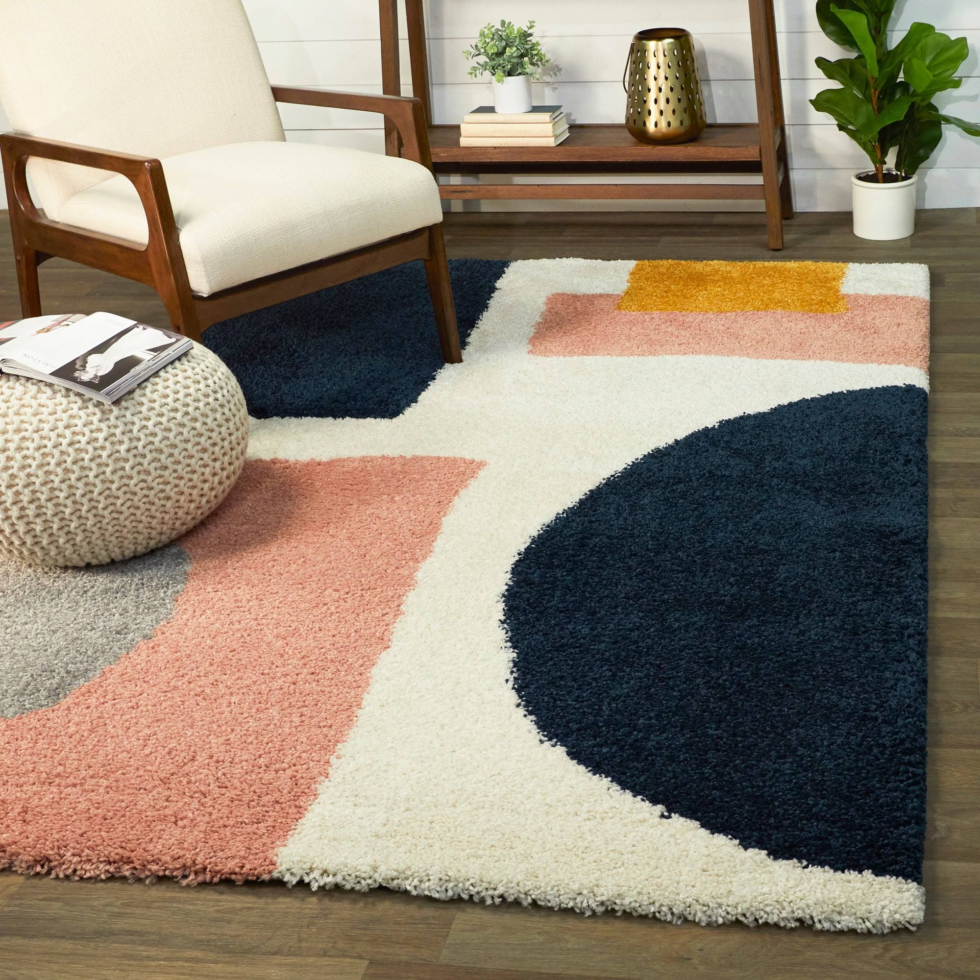 BALTA Chapelle Navy 8 ft. x 10 ft. Modern Geometric Area Rug, Blue