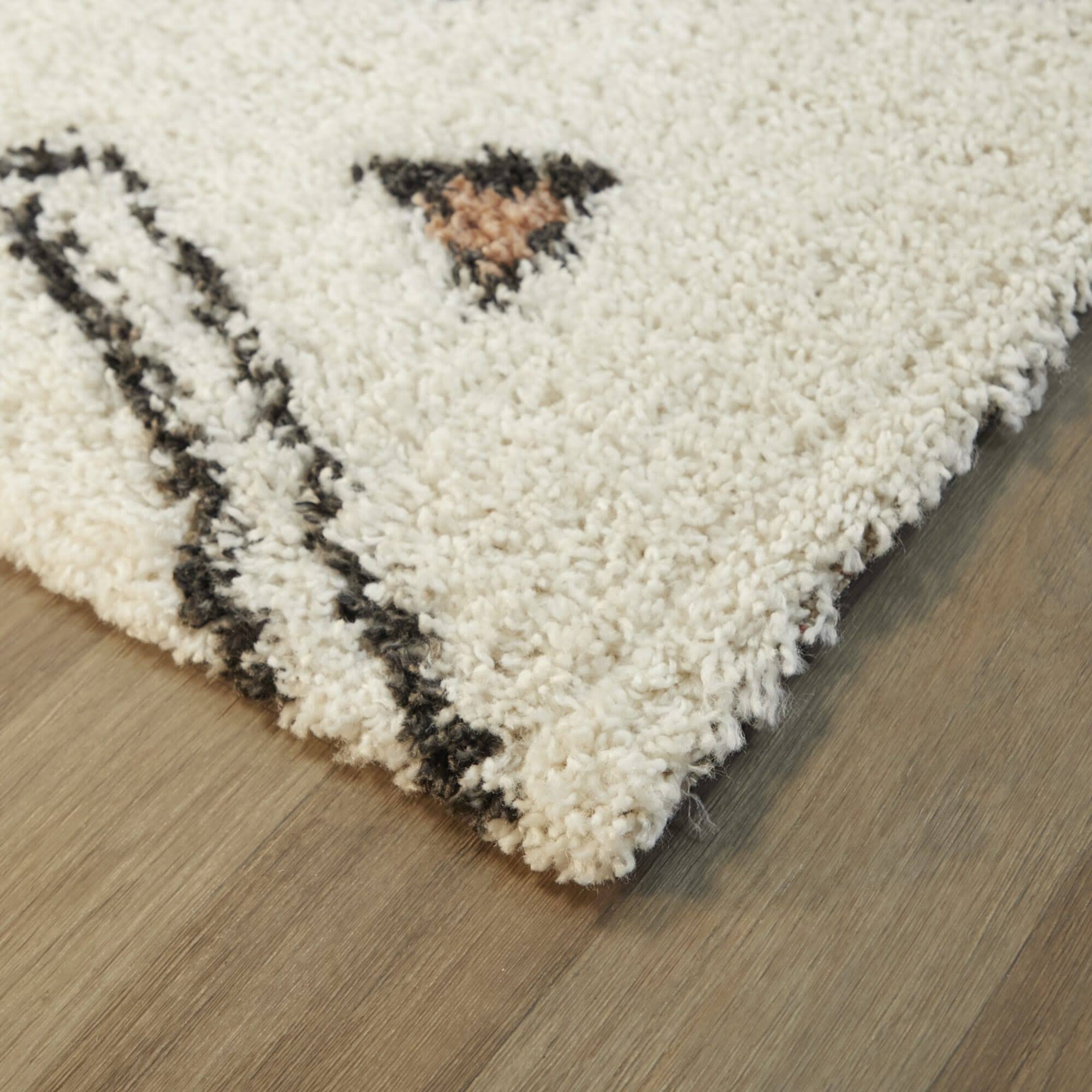 Kallos Tribal Shag Area Rug - 5&3x22 x 7& - Charcoal Grey