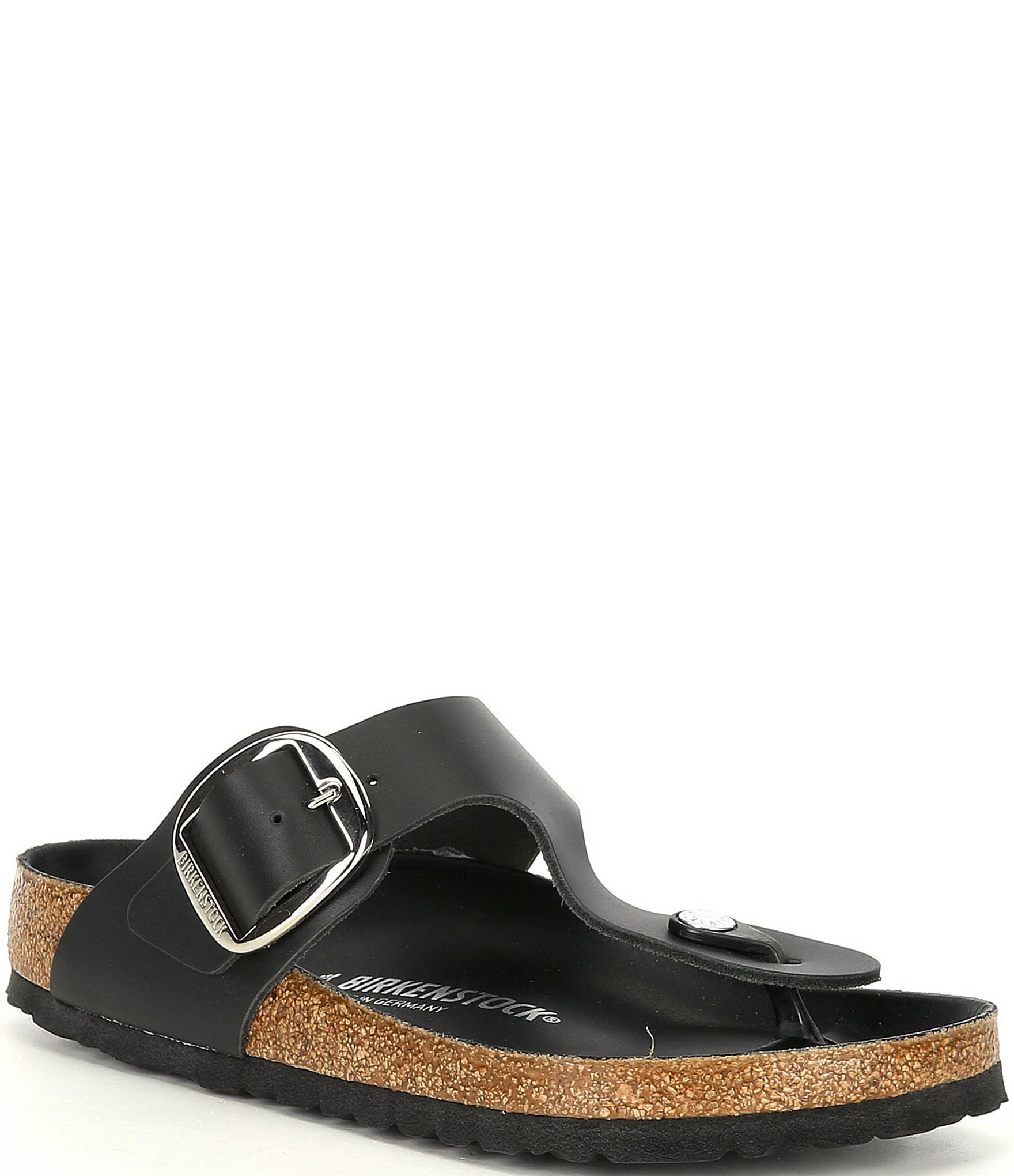Birkenstock Gizeh Big Buckle Leather Women's Sandals Black