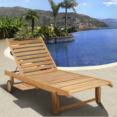 Brighton Reclining Teak Chaise Lounge