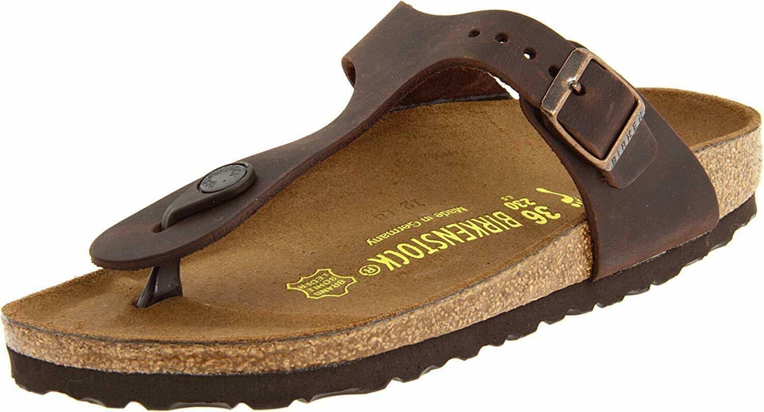 Birkenstock Womens Gizeh BS Habana Leather Sandals Color Brown