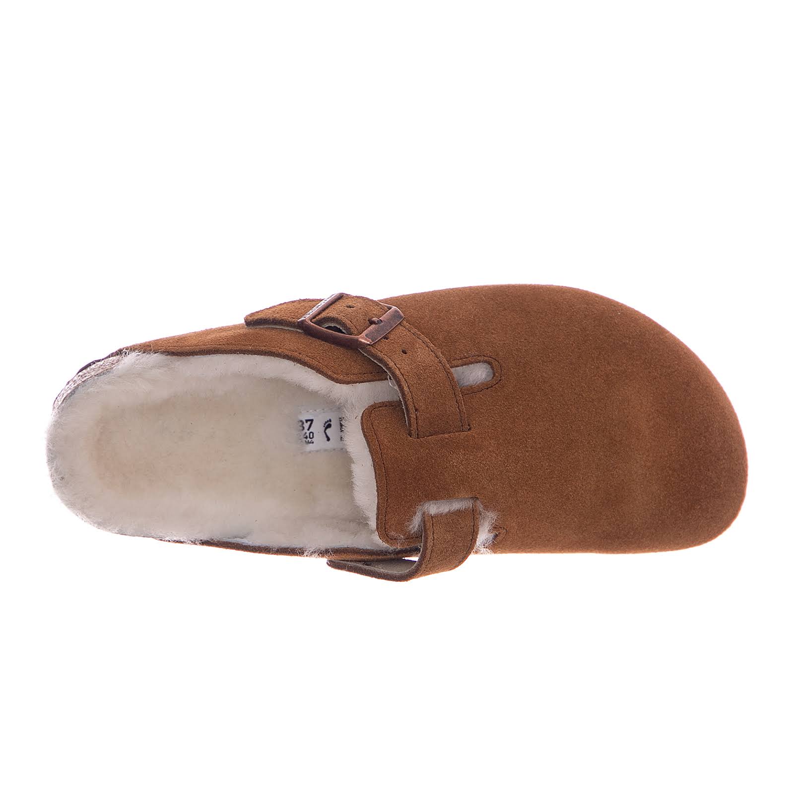 Birkenstock Boston Suede Leather Mink Shearling Clogs