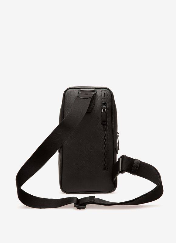 Bally Tanis Black, Coated Canvas Sling Bag in Black Os