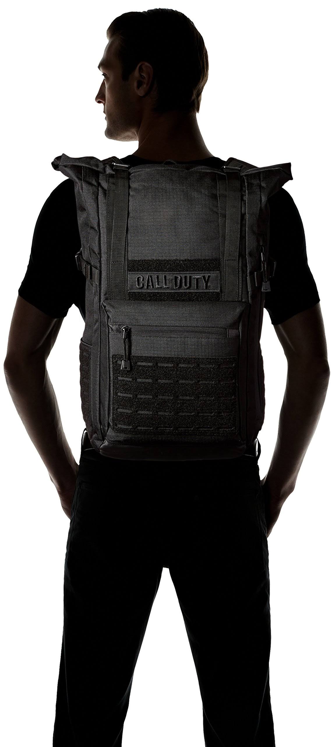 Call of Duty Black Military Roll Top Backpack with Laser Cuts