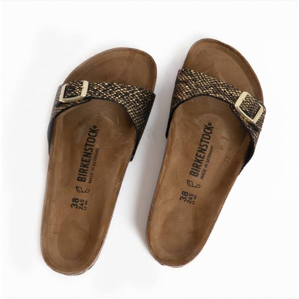 Birkenstock Madrid 1018456 Ladies One Strap Sandals Shiny Python
