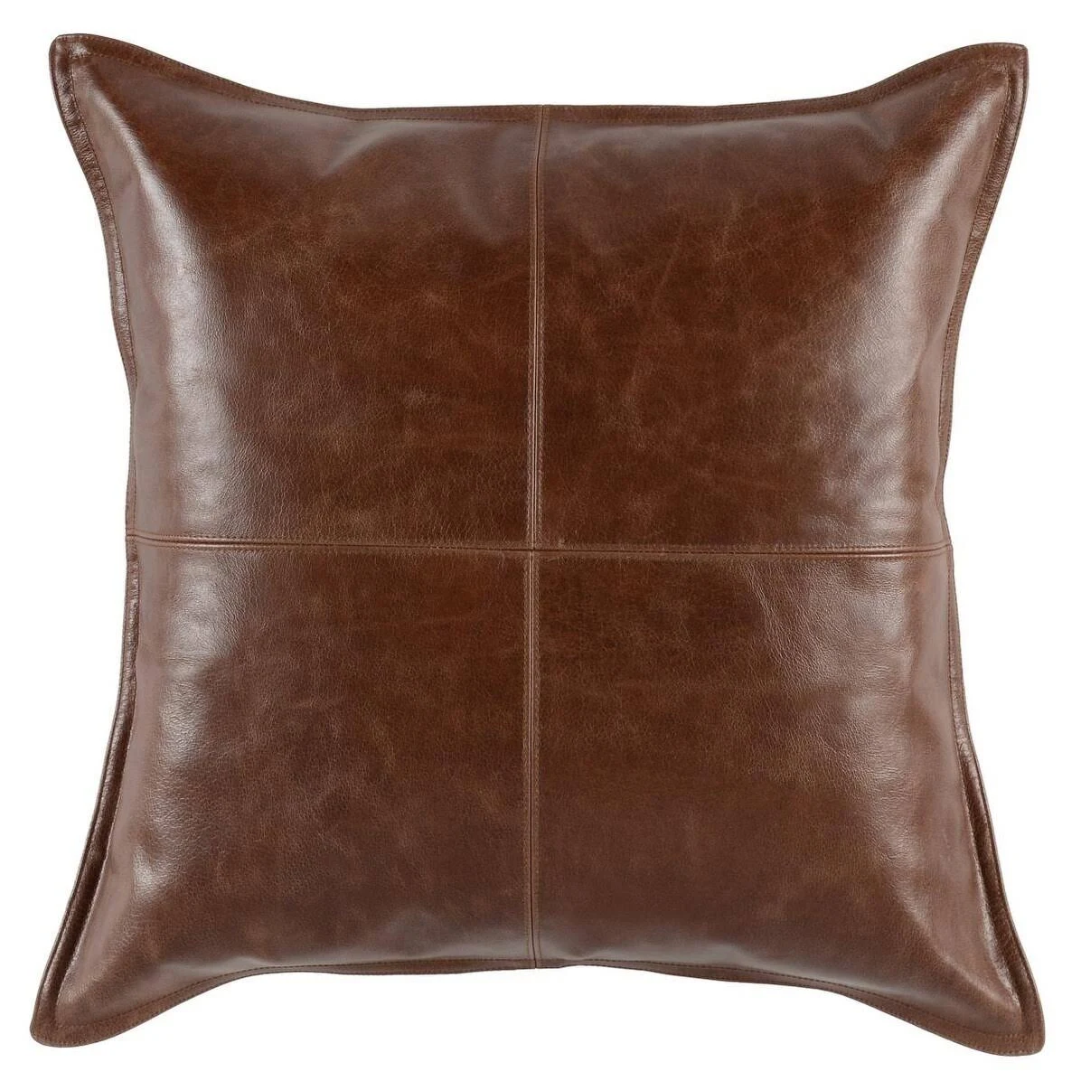 Strick & Bolton Lindi Leather 22-inch Throw Pillow - Sandy Beige
