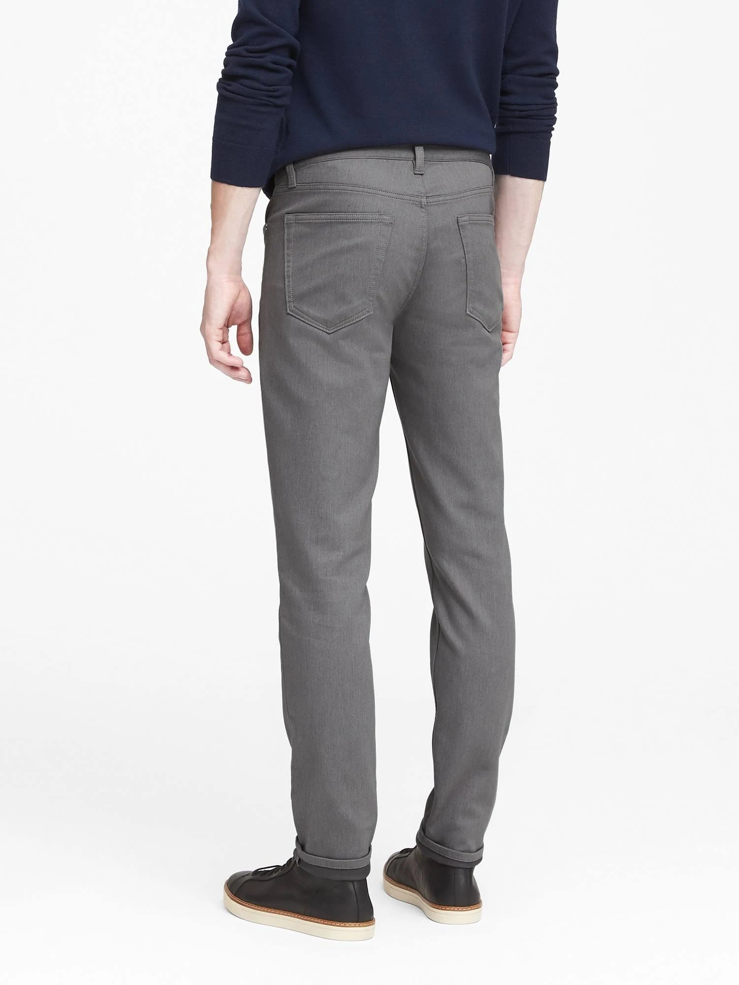 Banana Republic Men's Athletic Tapered Heathered Traveler Pant Smoke Gray Size 28W 32L