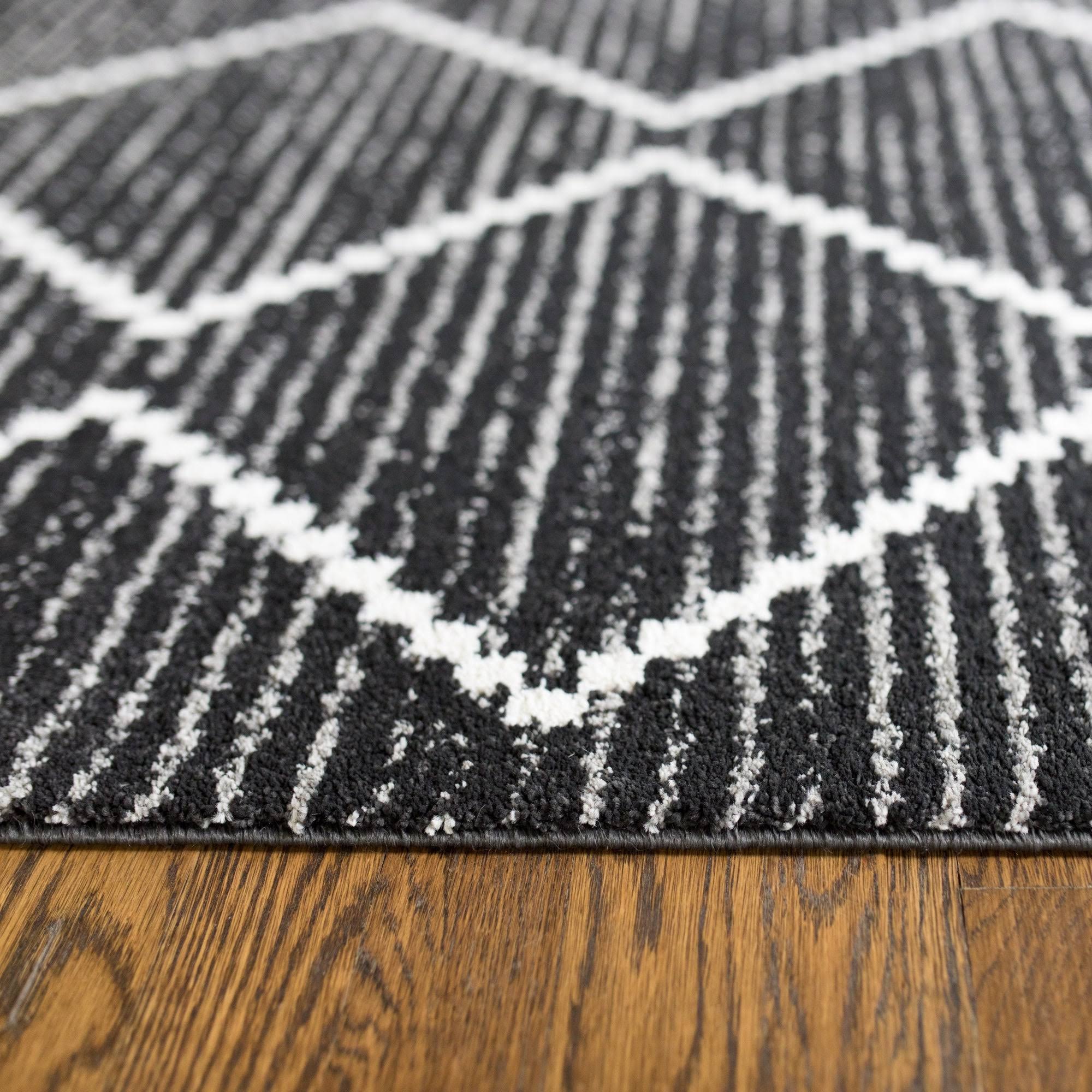 BALTA Rugs Oscar Black Geometric Area Rug, Modern 7&10x22 x 10& Rug