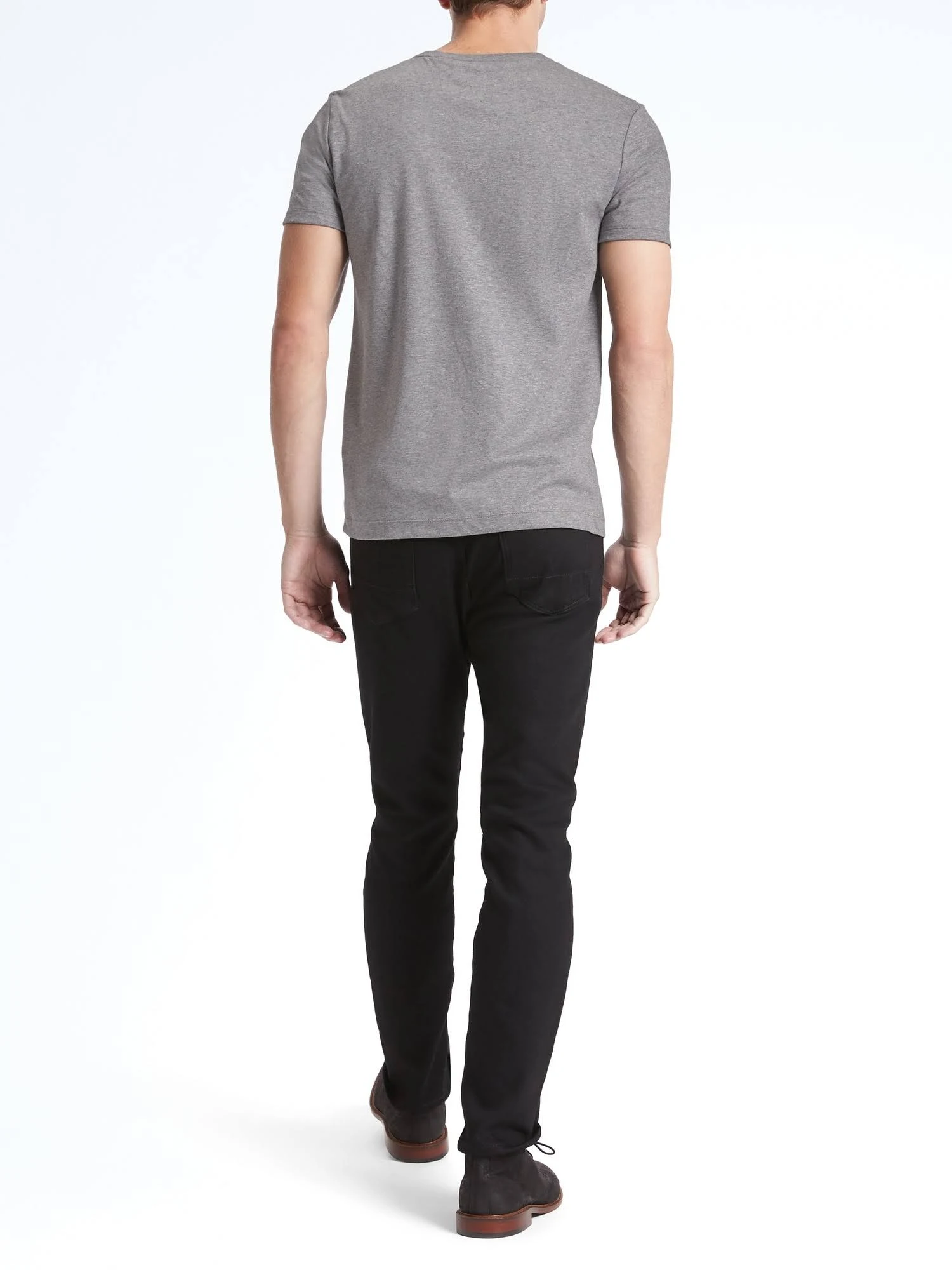Banana Republic Men's Luxury-Touch Crew-Neck T-Shirt Heather Charcoal Gray Size XXL