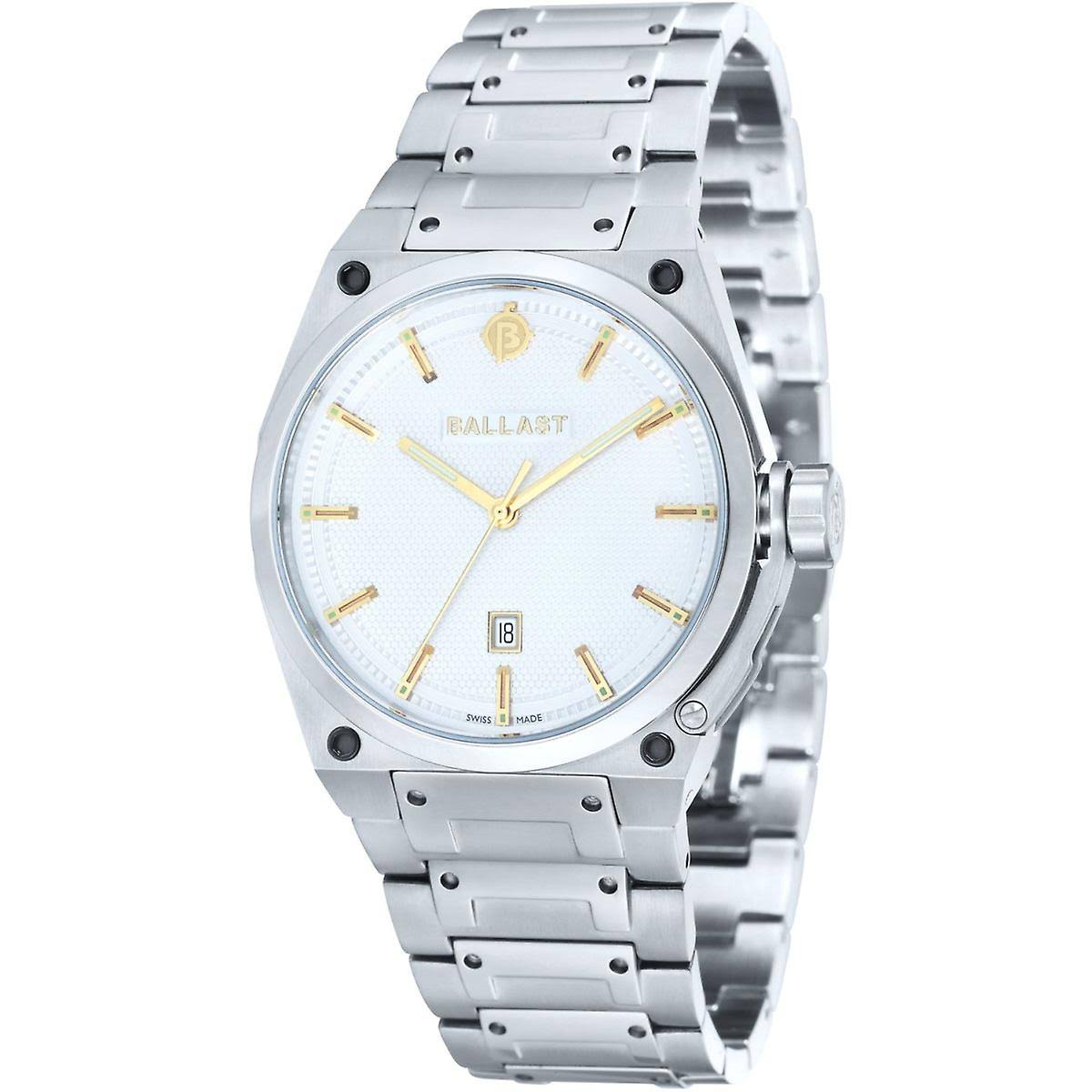 Ballast Valiant Men's Quartz Watch; Silvery White Dial; 41 mm Stainless Steel Bracelet BL-5102-33
