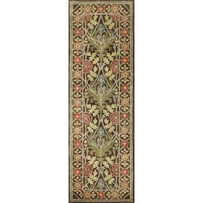 Stacey Hand-Tufted Chocolate/Red/Yellow Area Rug Birch Lane Rug Size: Runner 2&6x22 x 8&