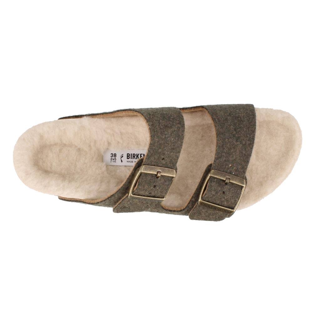 Birkenstock Women's Arizona Happy Lamb Sandals, Khaki, 6-6.5