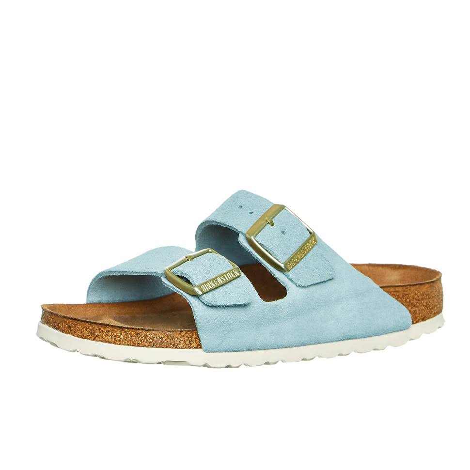 Birkenstock Arizona SFB Suede Double Strap Sandals - Blue