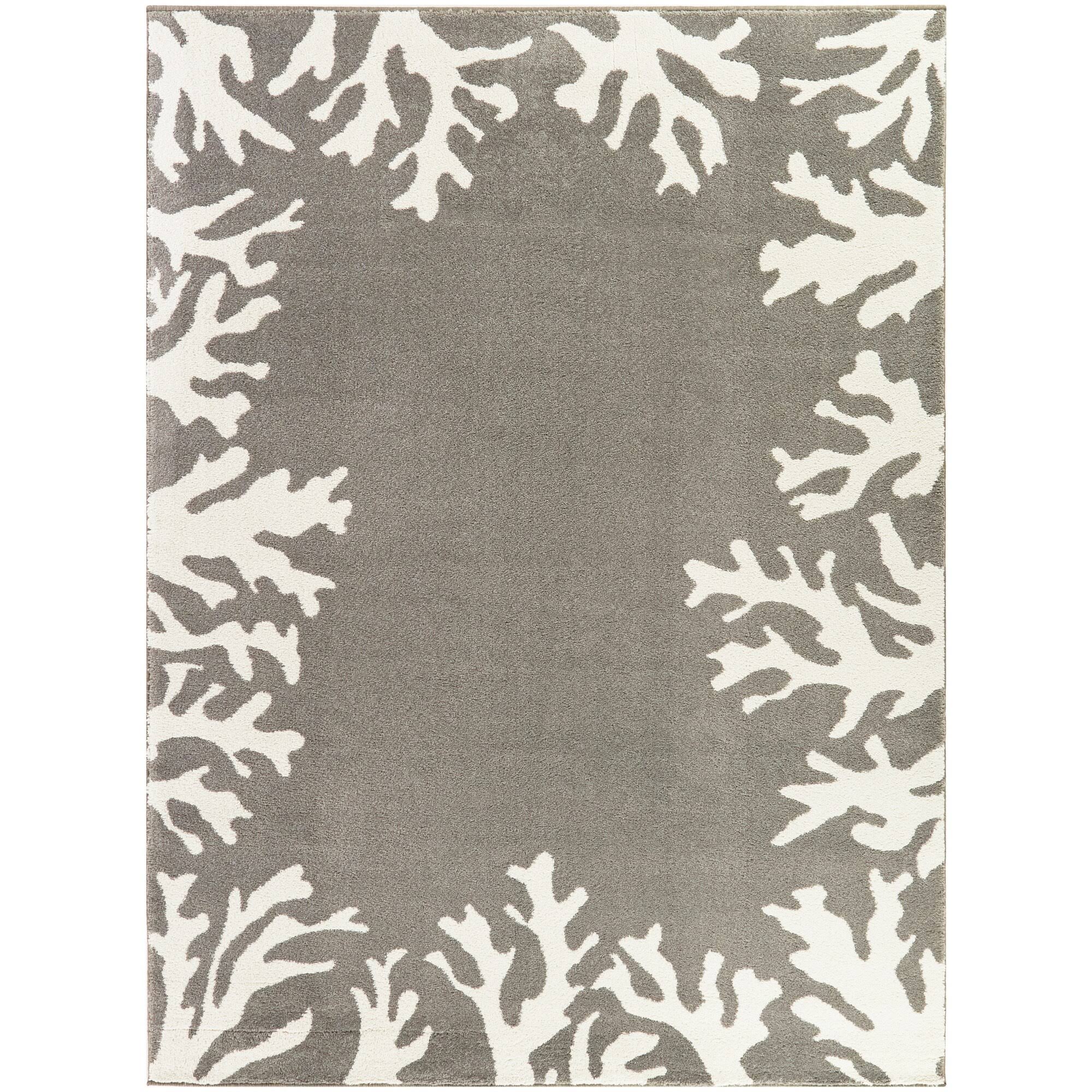 BALTA Caswell Blue 5 ft. x 7 ft. Coastal Coral Area Rug