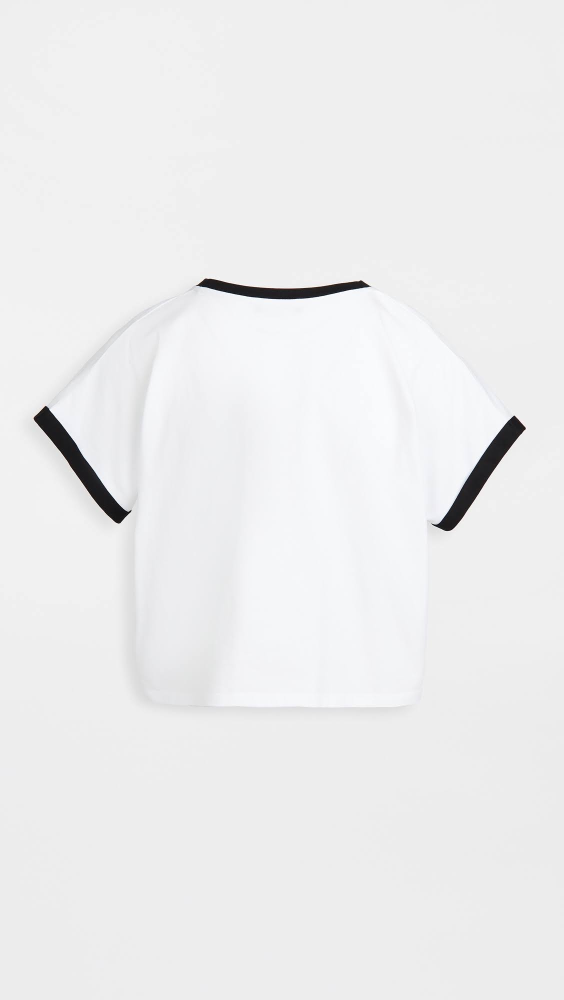Balmain White & Black Cropped Flocked Logo T-Shirt
