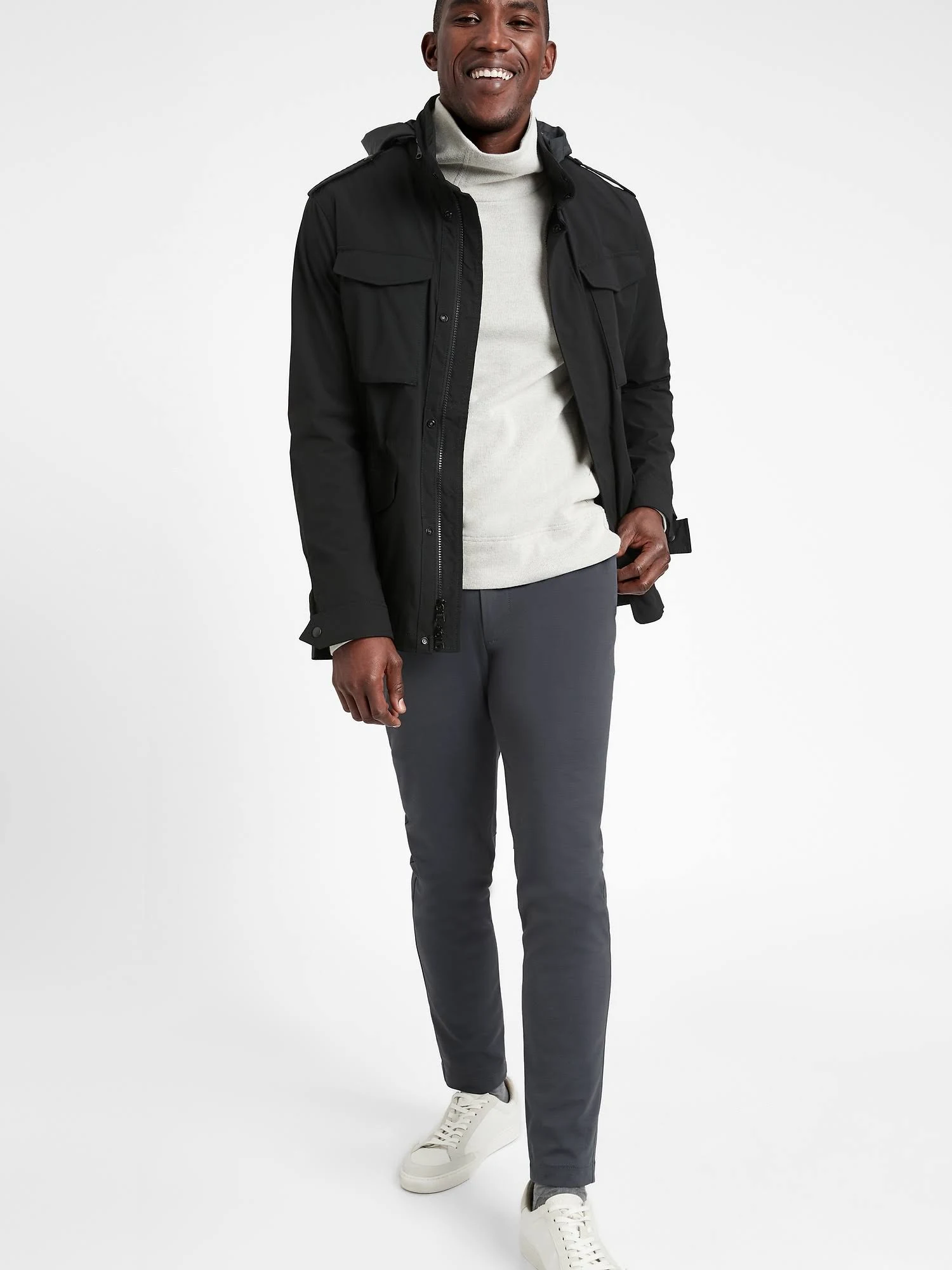 Banana Republic Men's Slim Luxe City Pant with Core Temp Technology Charcoal Gray Size 32W 34L