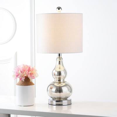 House of Hampton Clarksville Glass 21x22 Table Lamp Base Color: Mercury Silver