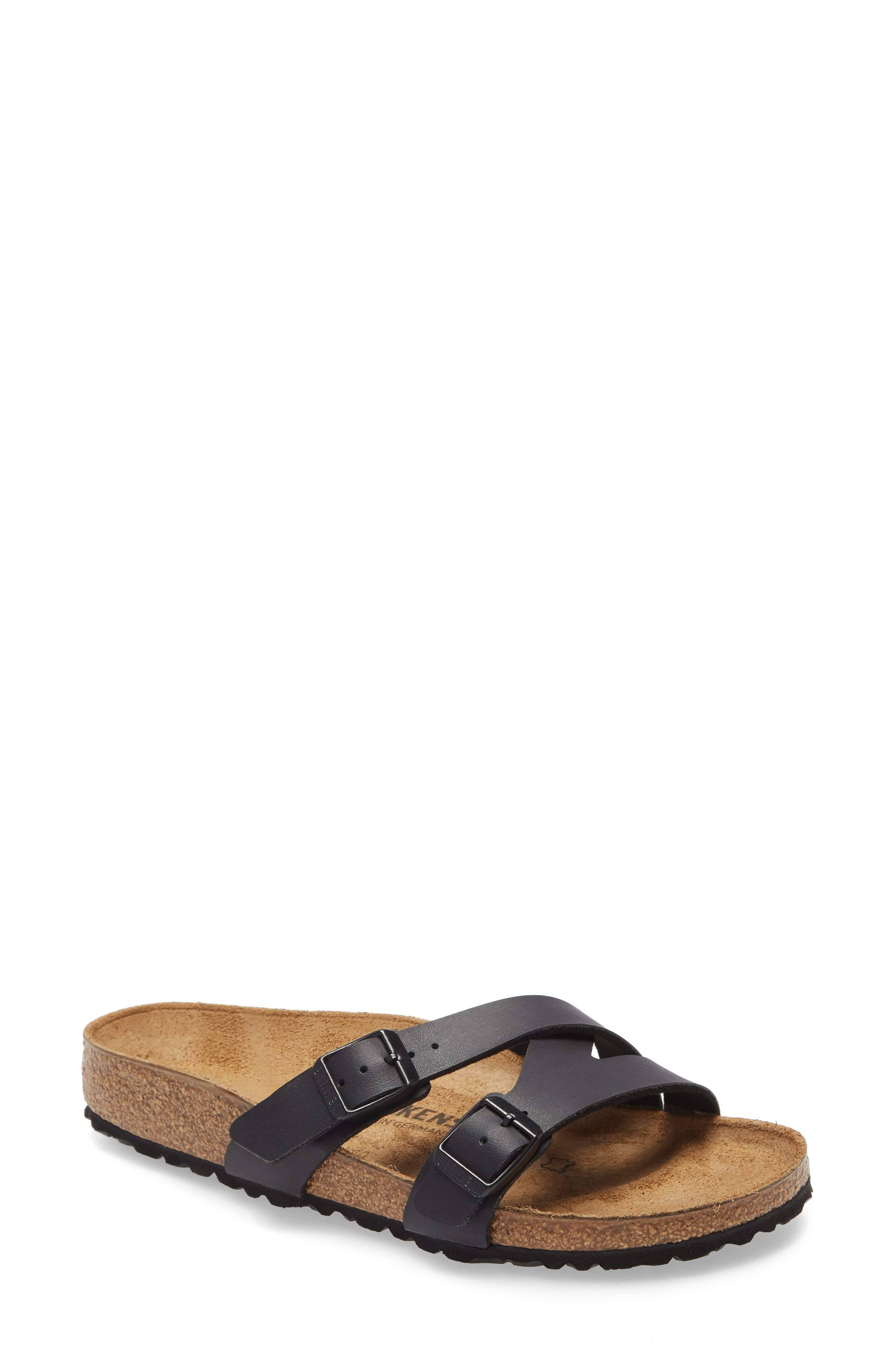 Birkenstock Women's Yao (39 Narrow Black Birko Flor)