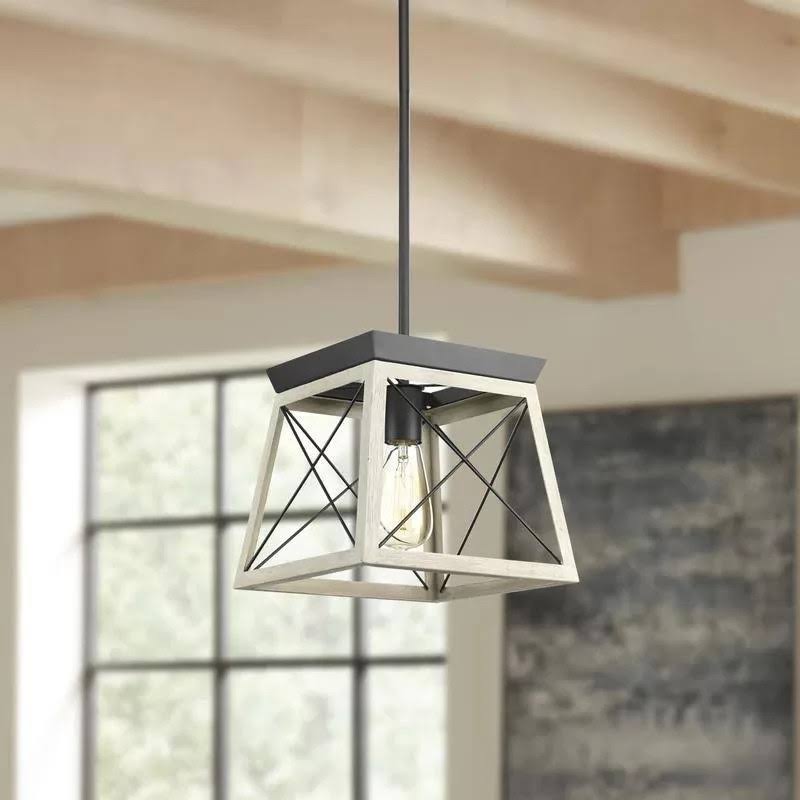 Delon 1 - Light Lantern Geometric Pendant Finish: Graphite