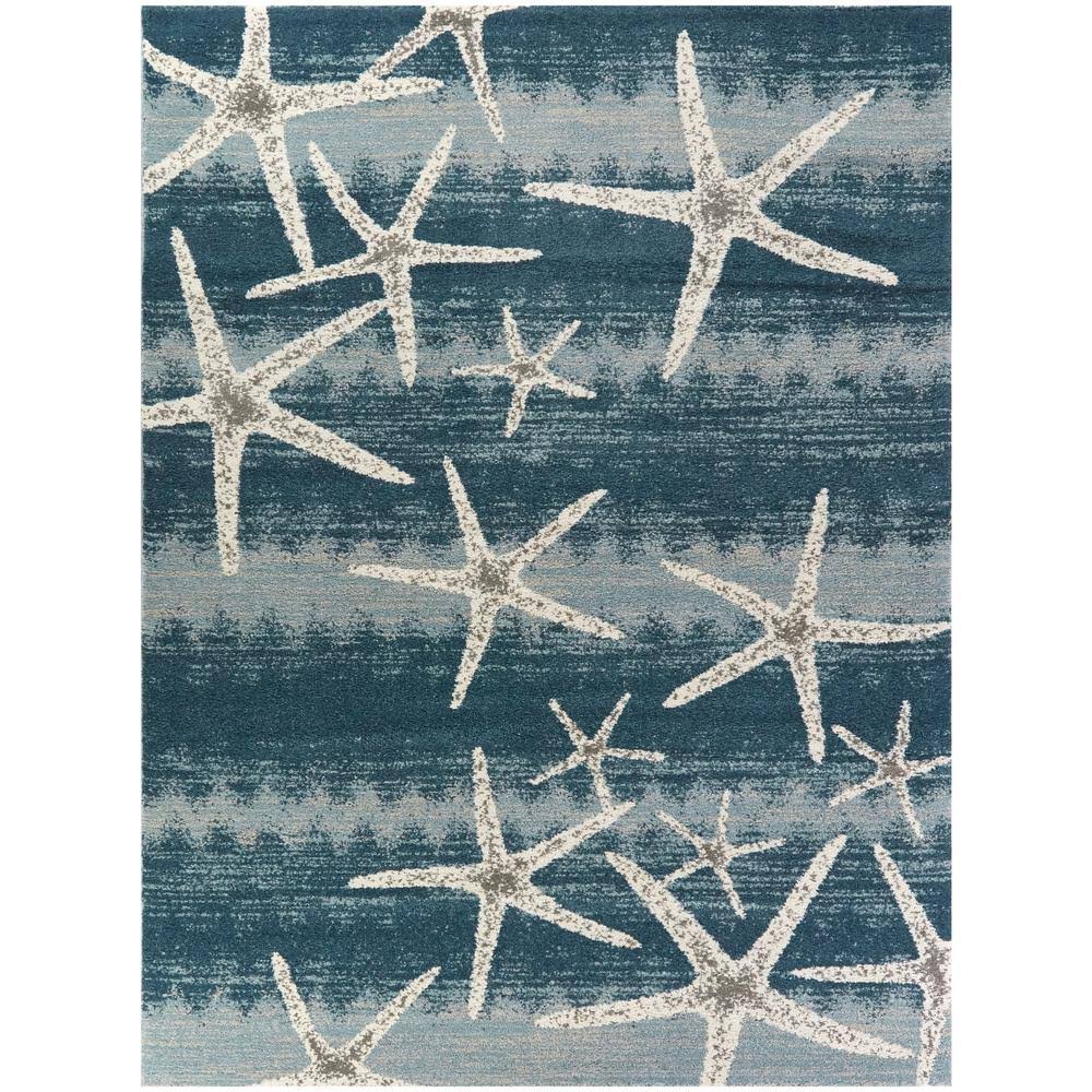 BALTA Martin Blue 4 ft. x 6 ft. Coastal Starfish Area Rug