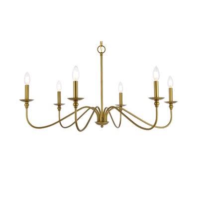 Ableton 6 - Light Candle Style Chandelier Birch Lane Finish: Brass, Size: 30x22 W x 18x22 H