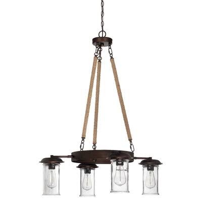 Beachcrest Home Sorrell 4-Light Shaded Chandelier