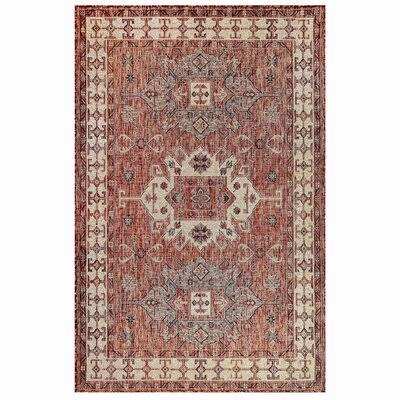 Charlton Home Arverne Red Indoor/Outdoor Area Rug, Size: Rectangle 3&3 inch x 4&11 inch