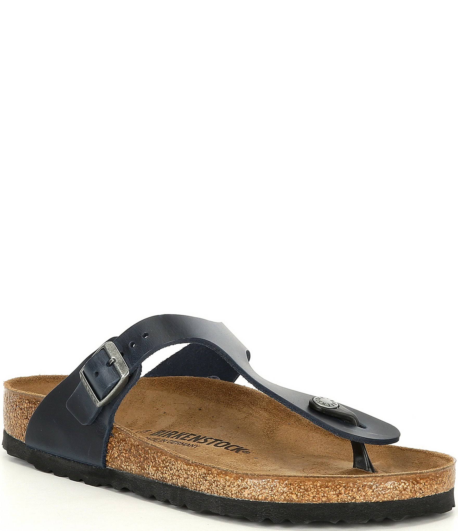 Birkenstock Gizeh Oiled Leather Sandal, Blue, 42