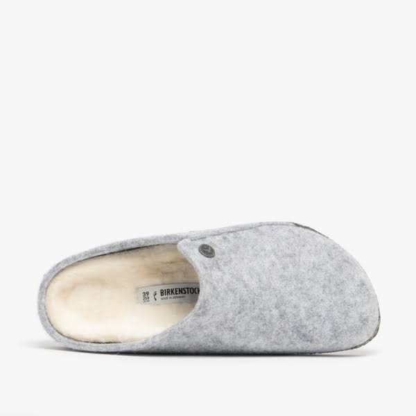 Birkenstock Zermatt Wool Felt Light Gray Shearling Clogs
