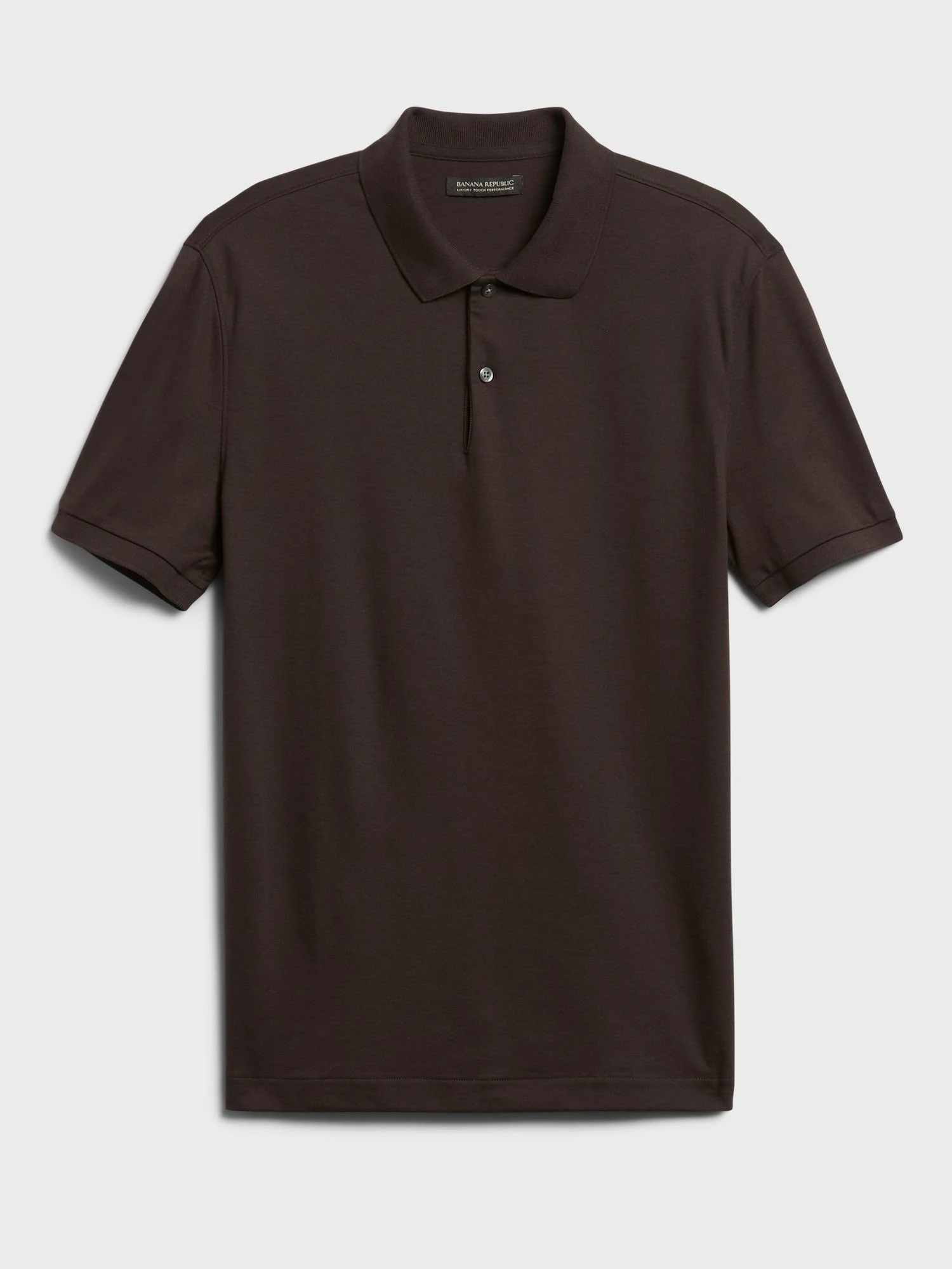 Banana Republic Men's Luxury-Touch Performance Golf Polo Shirt Dark Roast Size L