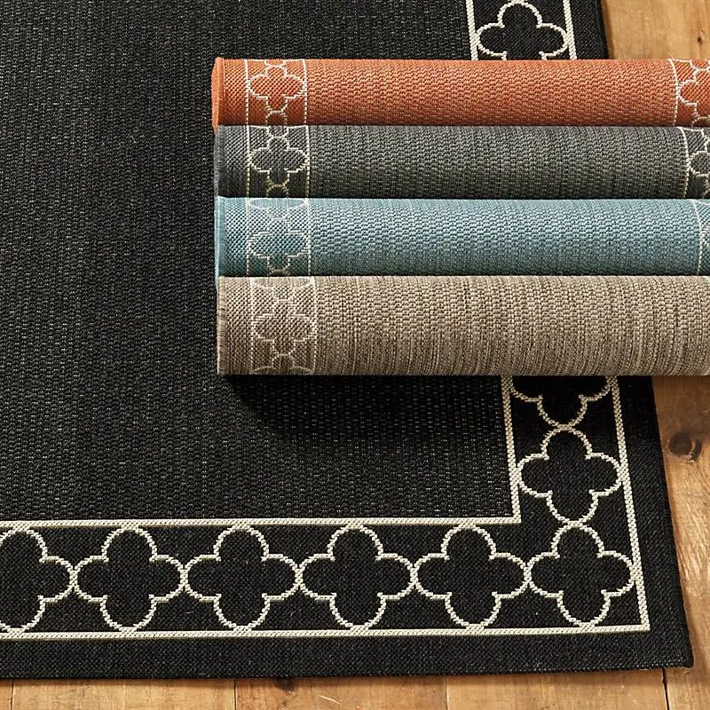 Suzanne Kasler Quatrefoil Border Indoor/Outdoor Rug Mocha 4& x 5&7x22 - Ballard Designs