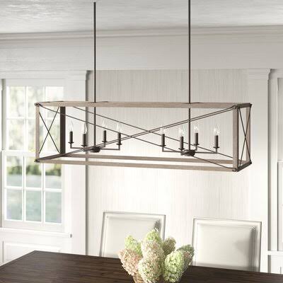 Fontana 8 - Light Kitchen Island Rectangle Pendant Birch LANE? Bulb Included: No