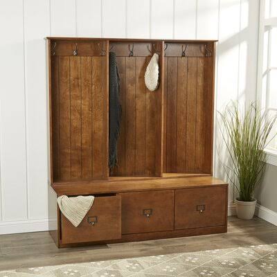 Birch Lane Hall Tree with Bench Color: Maple