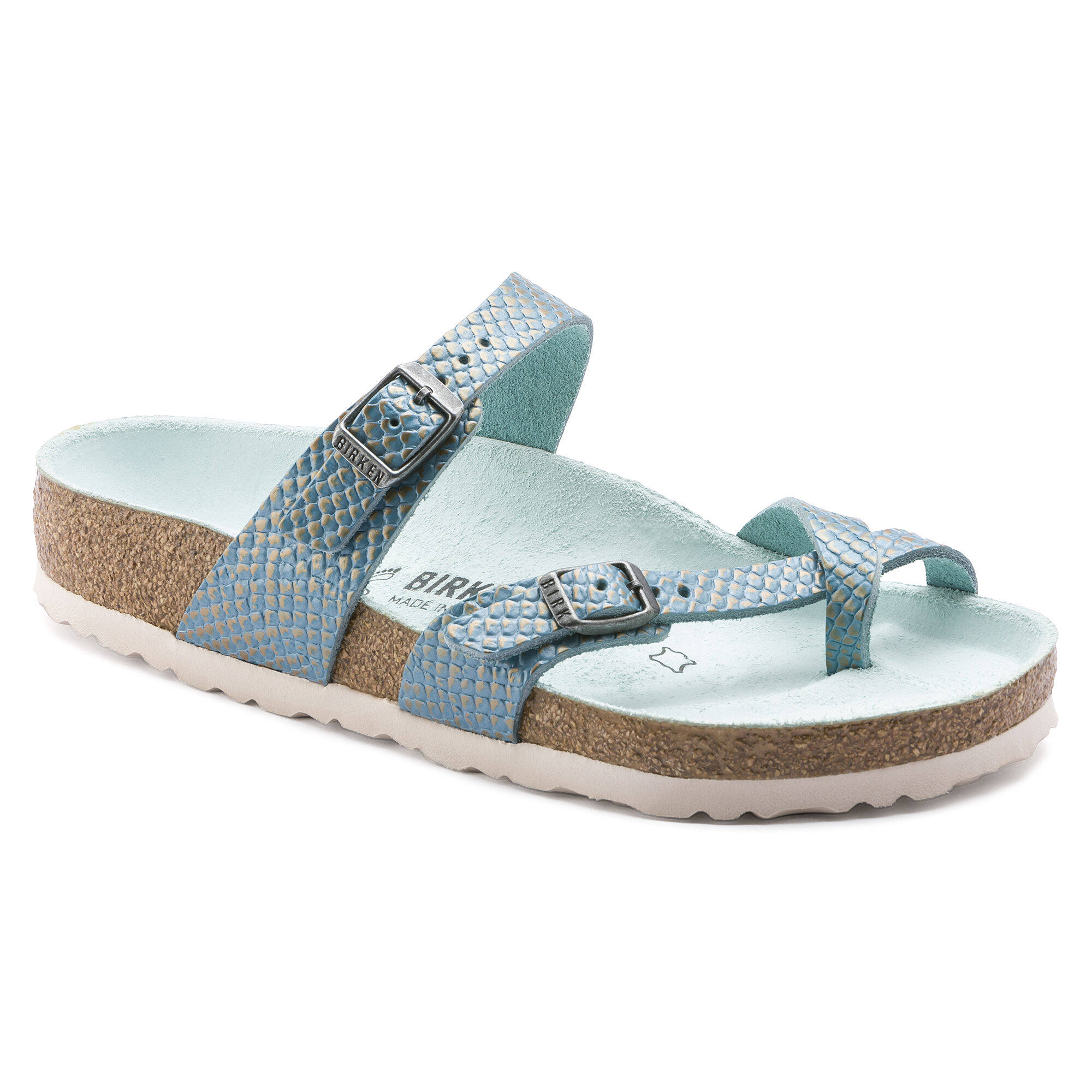 Birkenstock Womens Mayari Leather Aqua Sandals 8 US