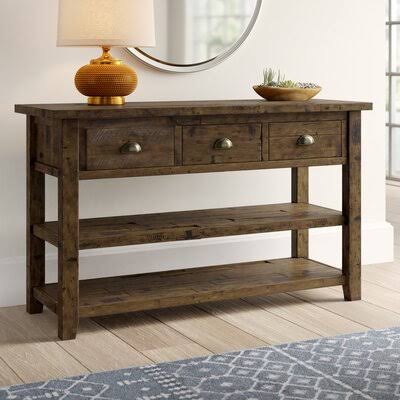 Leija 50x22 Solid Wood Console Table Color: Dakota Oak