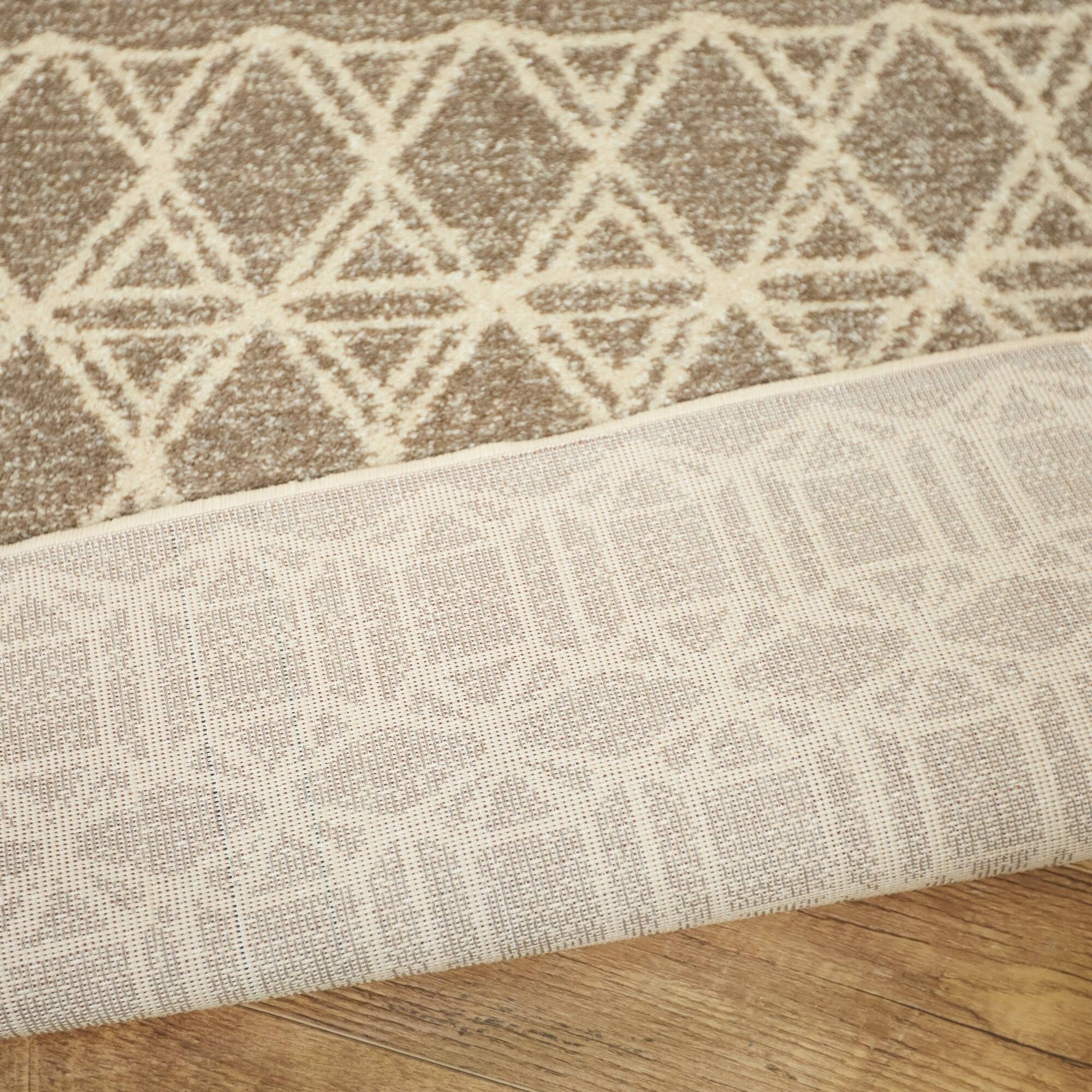 BALTA Wesley Taupe 8 ft. x 10 ft. Diamond Trellis Area Rug, Brown
