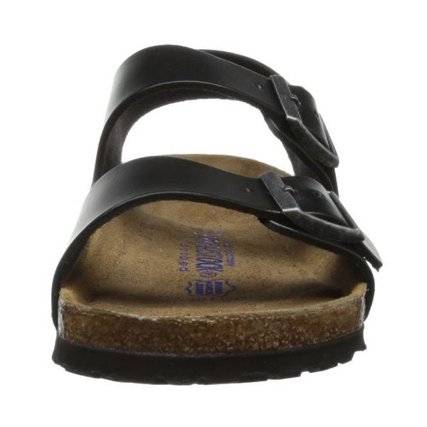 Birkenstock Milano Soft Footbed Sandal - 37 - Black Amalfi Leather