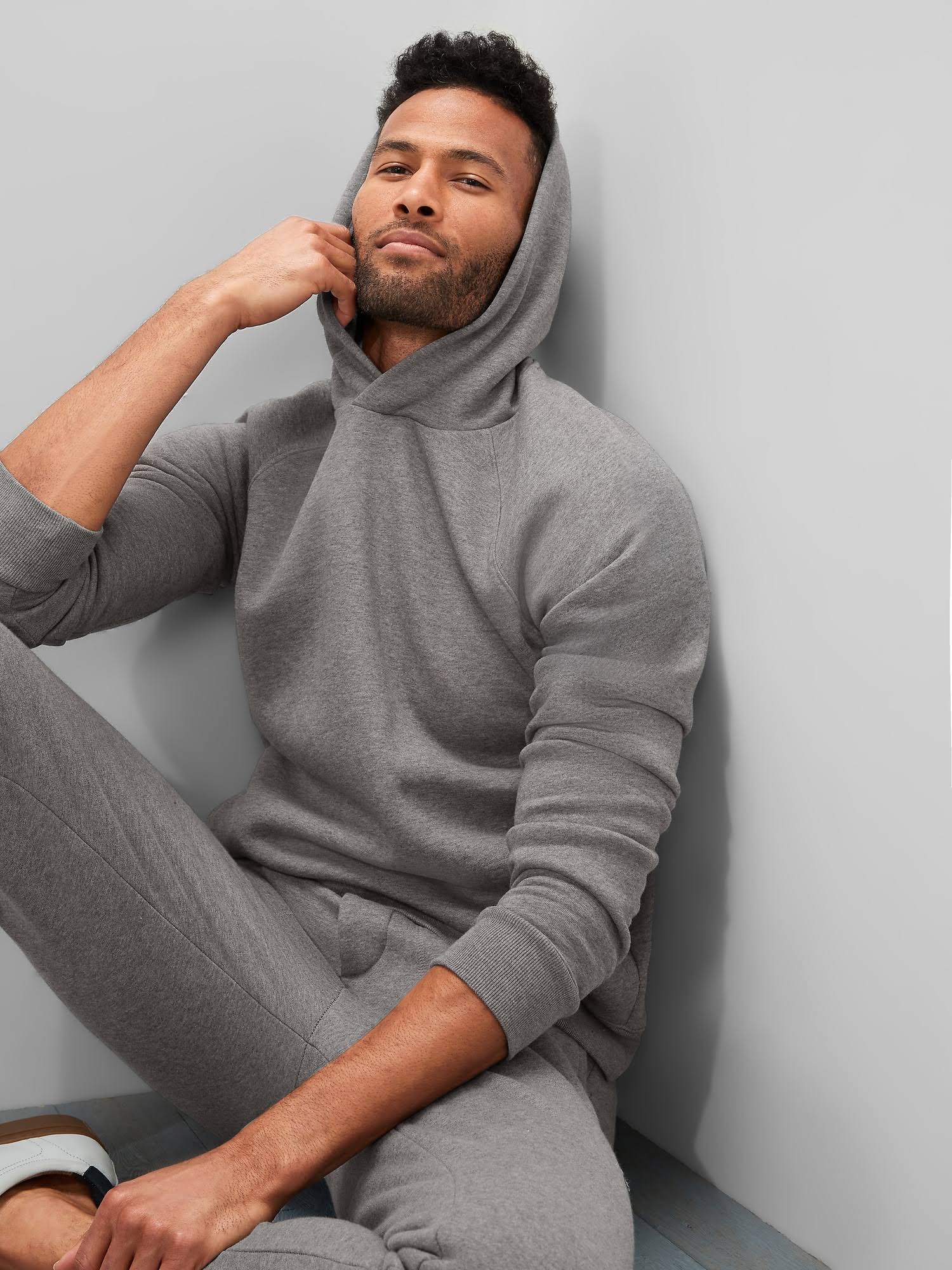 Men's Soft Fleece Hoodie Heather Grey