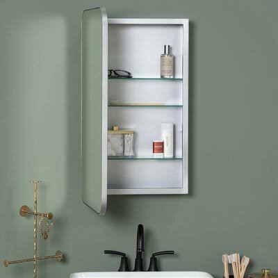 Lana Wall Mounted Frameless Medicine Cabinet Finish: Silver