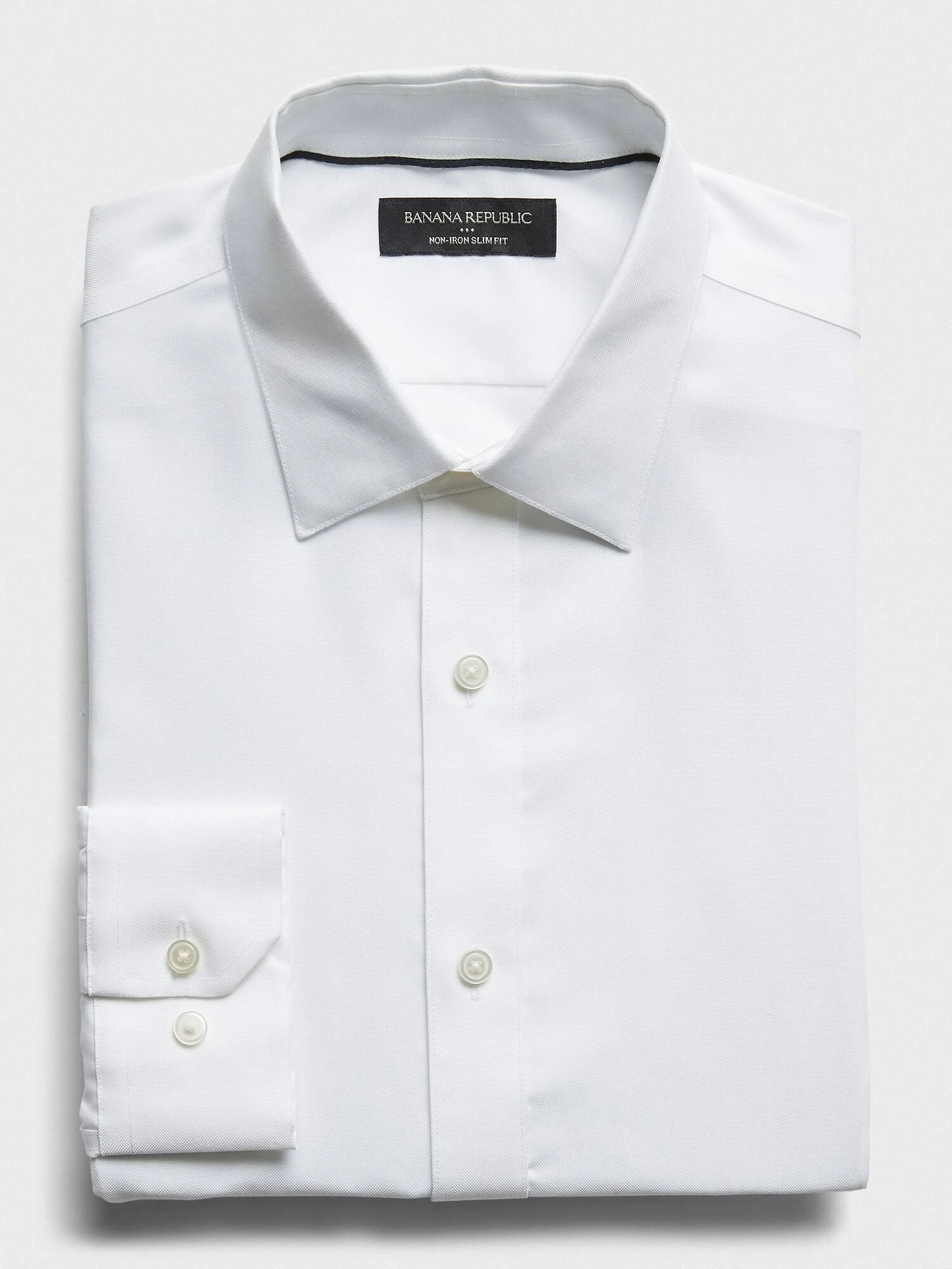Men's Slim-Fit Non-Iron White Shirt White