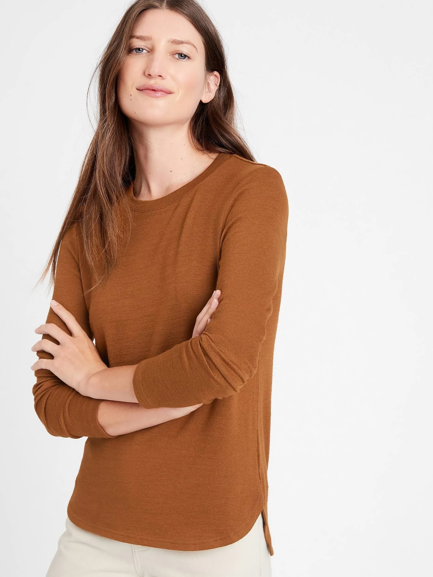 Banana Republic Women's Luxespun Long-Sleeve T-Shirt The Right Spice Size Xs