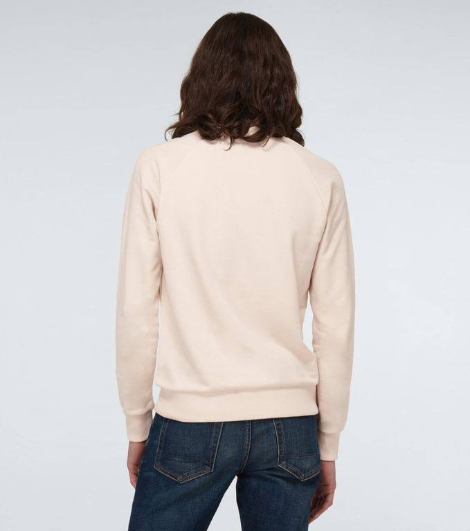 Balmain Men, Logo Embossed Cotton Sweatshirt, Beige, XXL, Clothing