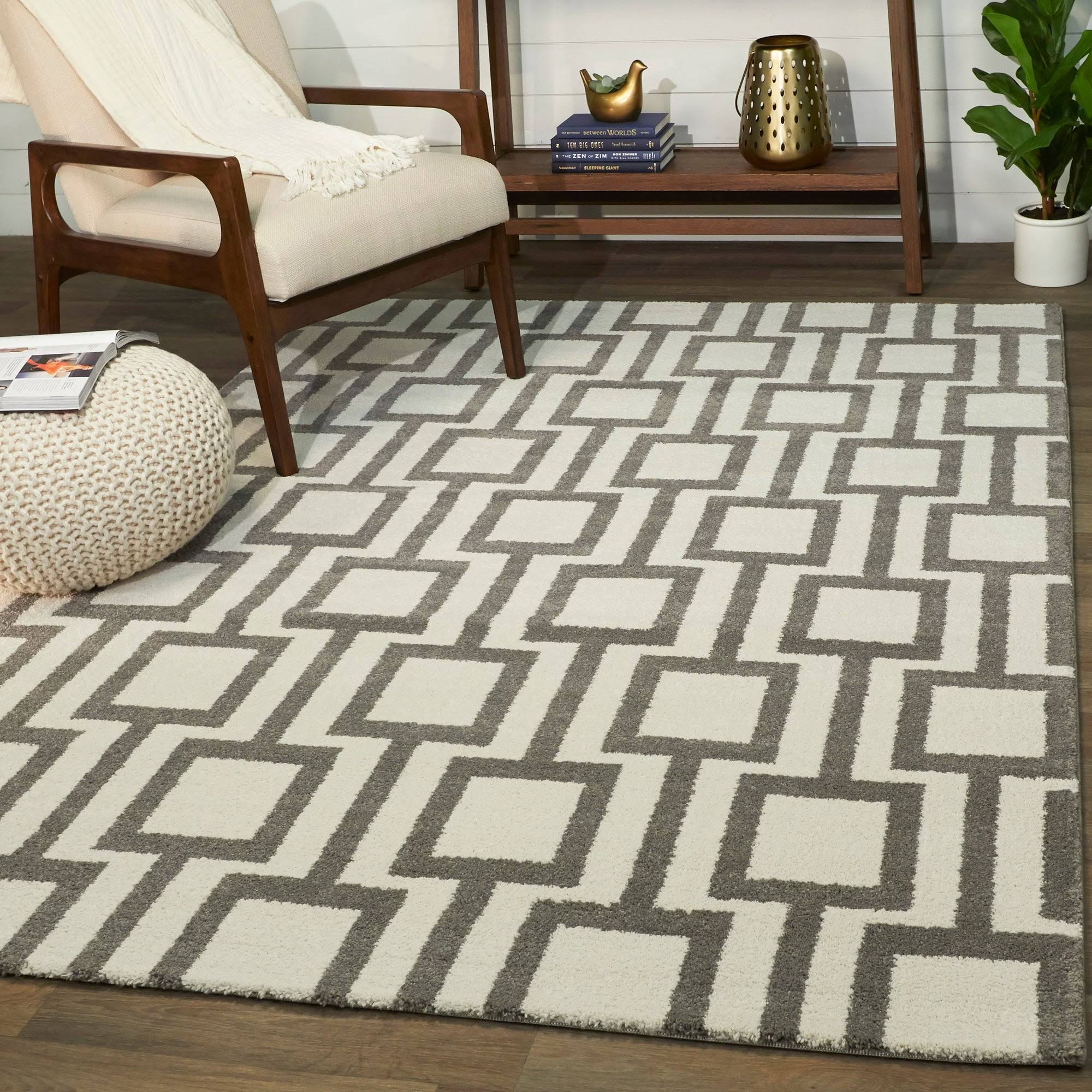 Campbell Modern Geometric Area Rug - 7&10x22 x 10& - Taupe