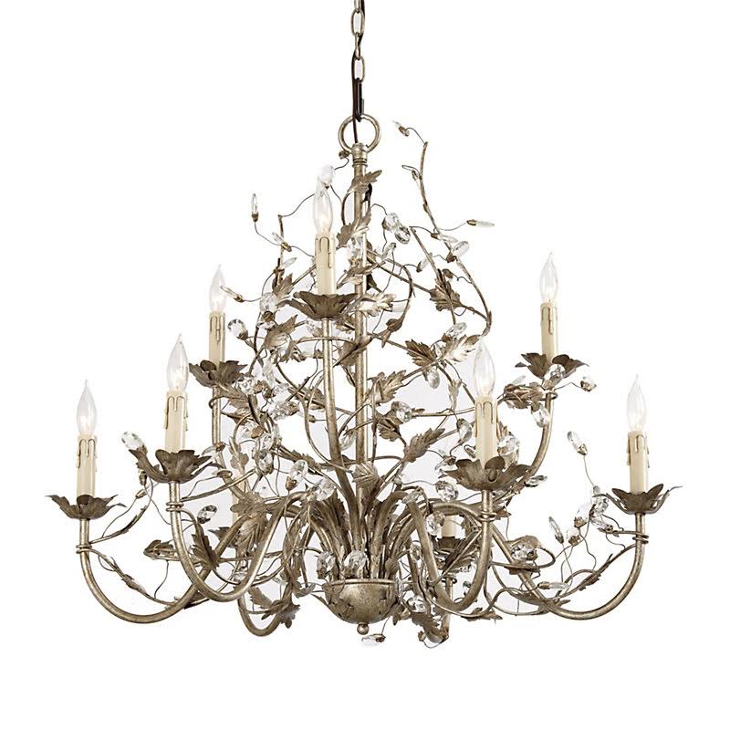 Claire 9-Arm Grande Chandelier Antique Silver - Ballard Designs