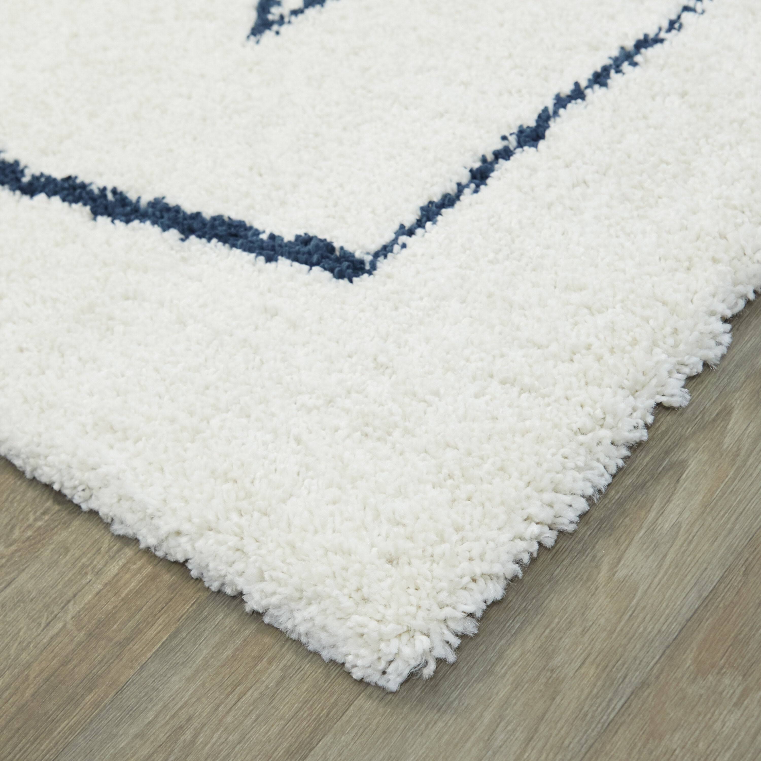 Pavel Geometric Shag Area Rug - 7&10x22 x 10& - Rust