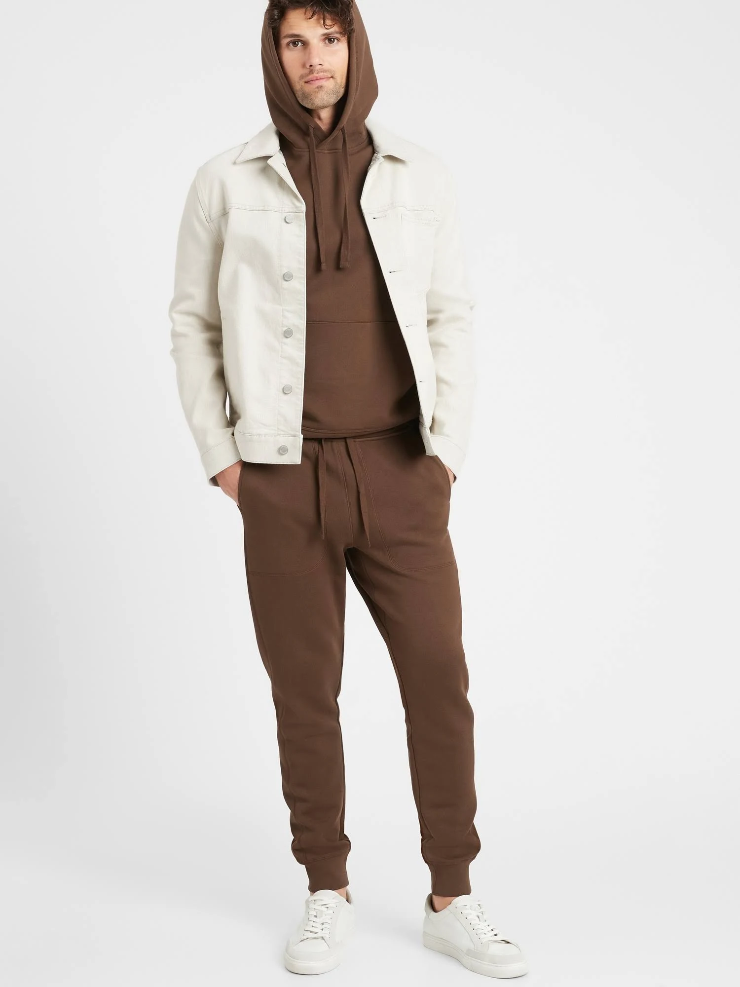 Banana Republic men's Organic French Terry Jogger Chocolate Stout Size L