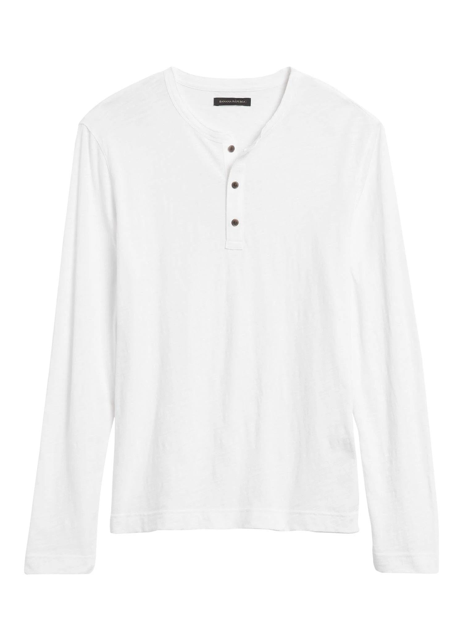 Banana Republic Men's Organic Cotton Henley T-Shirt Optic White Tall Size L