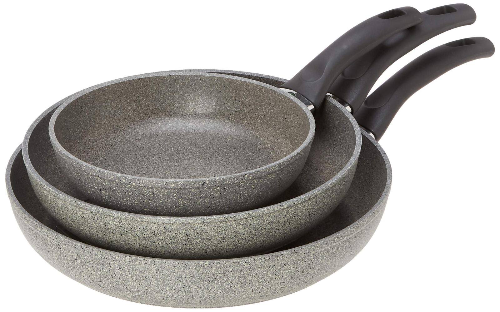 Ballarini 75002-614 Parma Nonstick Fry Pan Set, 3-pc, Granite